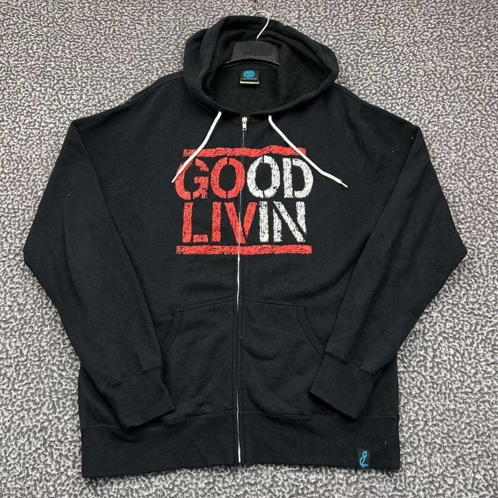 Good‎ Livin Hoodie Men Large Black Fleece Full Zip Long Sleeve Pocket L